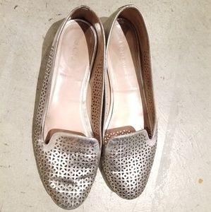 J.Crew Metallic Silver Lasercut Flats